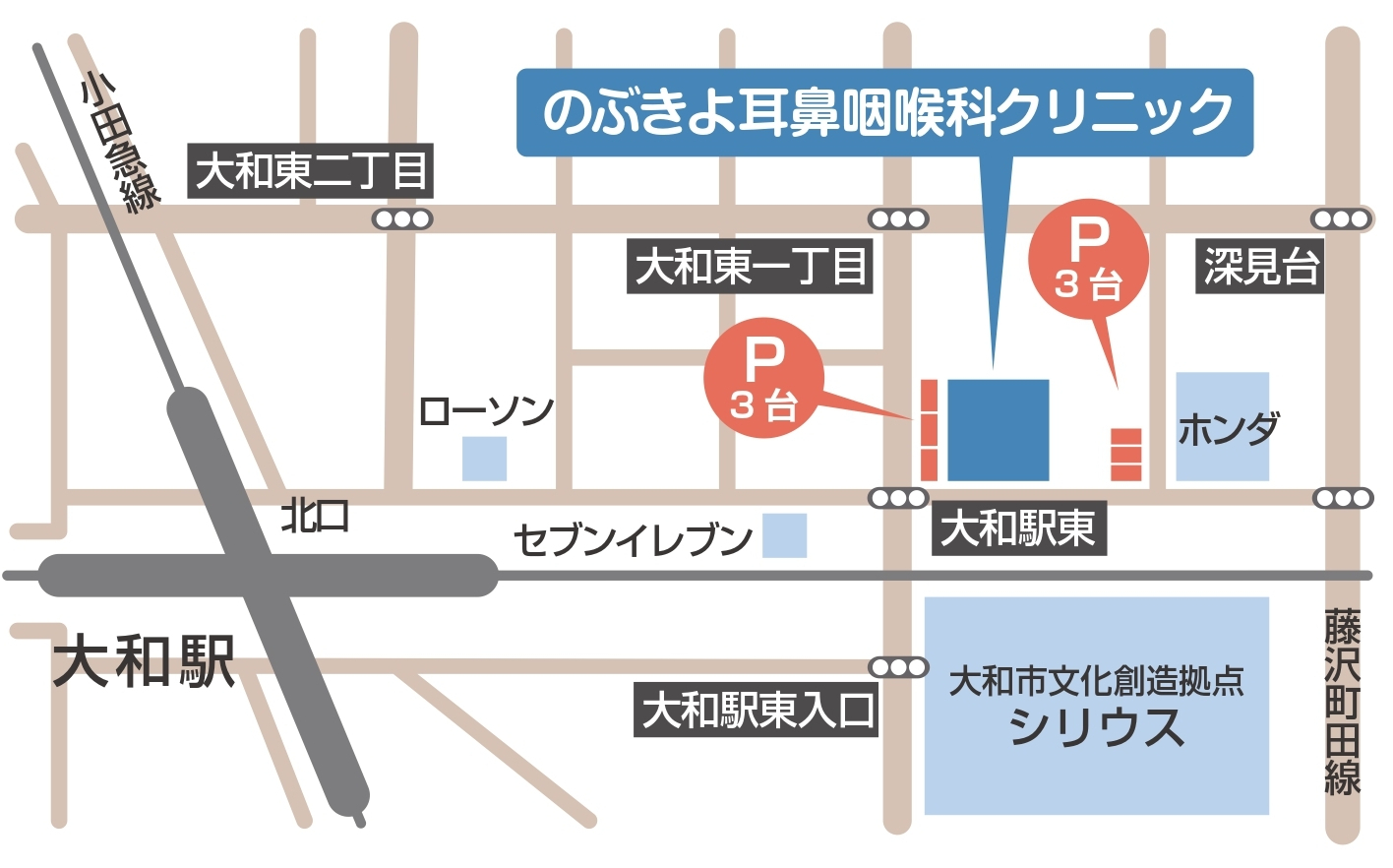 地図,大和市,耳鼻科,のぶきよ耳鼻咽喉科クリニック