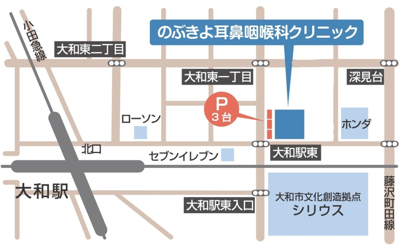 地図,大和市,耳鼻科,のぶきよ耳鼻咽喉科クリニック